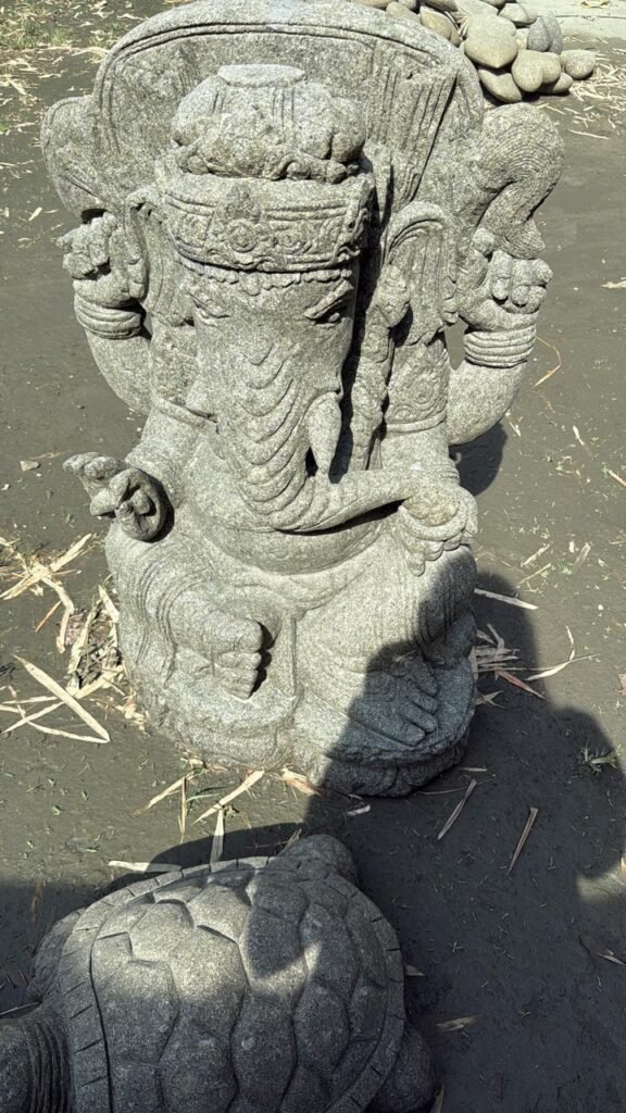 Ganesha stone sculpture for garden décor in India handcrafted stone sculptures